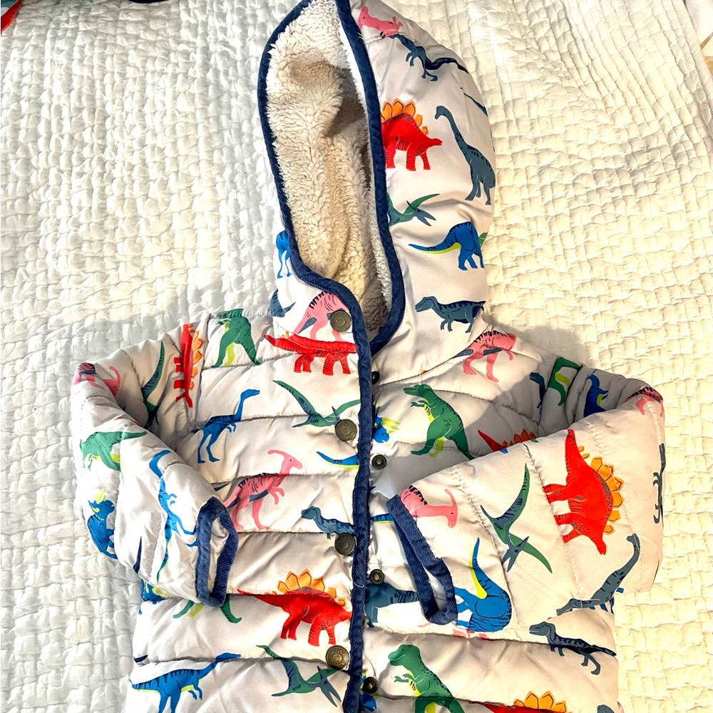 Mini Boden Dinosaur Sherpa Jacket 2-3